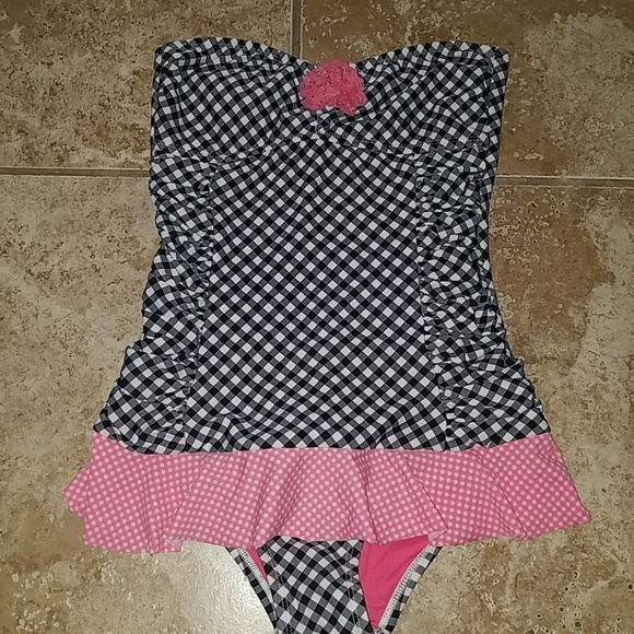 Other - Pink, black and white one piece